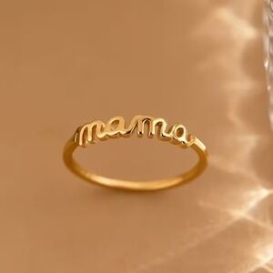 Mama Ring Gold Tone Statement Jewelry Gift for Mom Ring Size 7